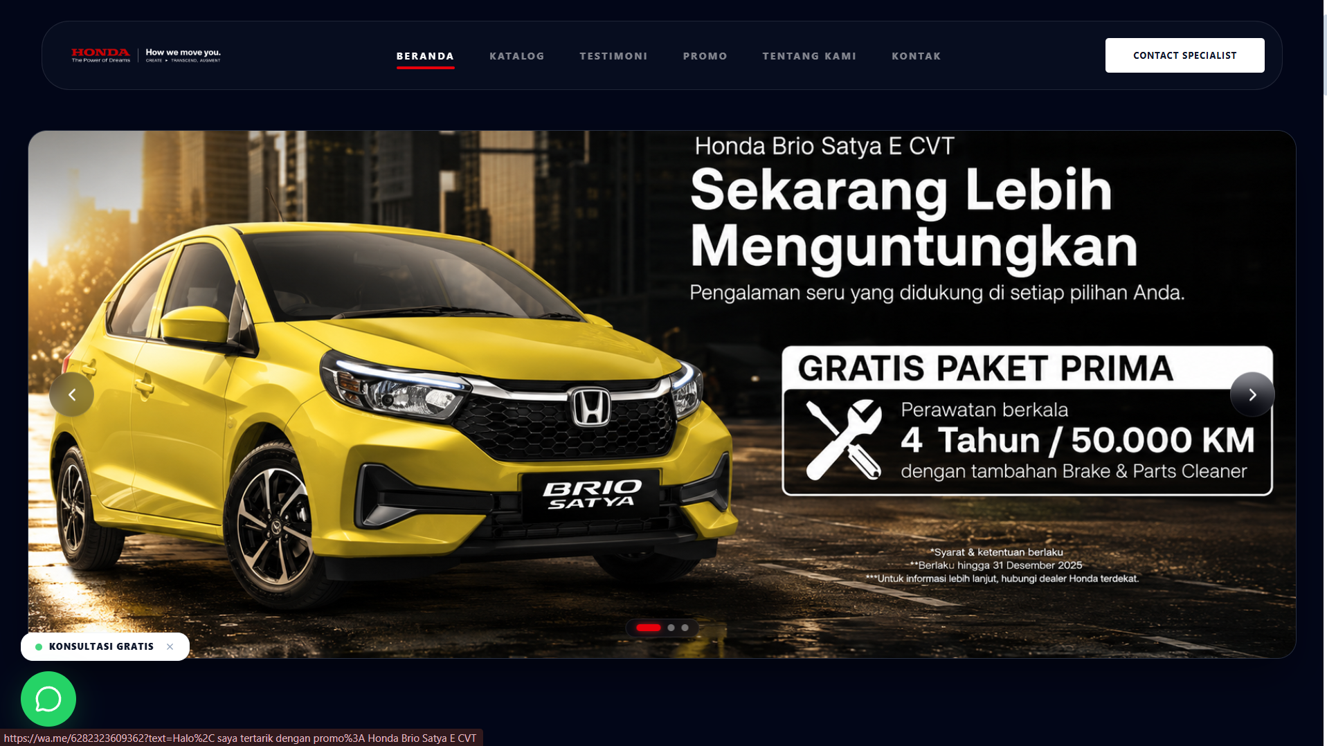 Web Penjualan Mobil Honda